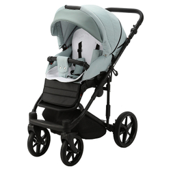 Детская коляска Adamex Amelia 2 в 1 AM260-TIP (СЕР-ЗЕЛ.ТК.+СЕР-ЗЕЛ. КОЖ)