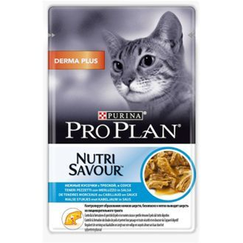 Purina Pro Plan Derma Elegant Plus Влажный корм для кошек с треской, 85 г