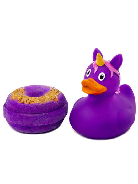 Бомбочка для ванны с уточкой Funny Ducks пурпурный единорог