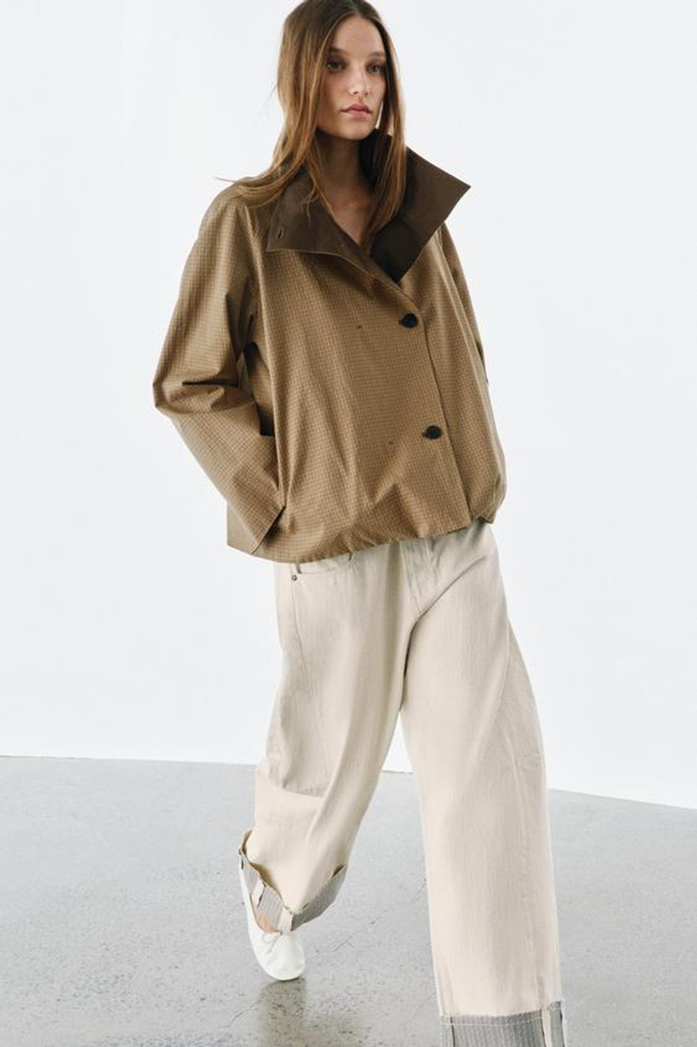 Двусторонняя клетчатая куртка ZW COLLECTION - ZARA