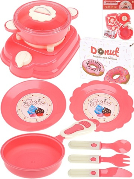 Игровой набор посуды 10 предметов "Розовый"