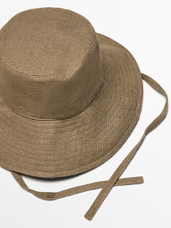 Massimo Dutti Панама с бантом, бежевый
