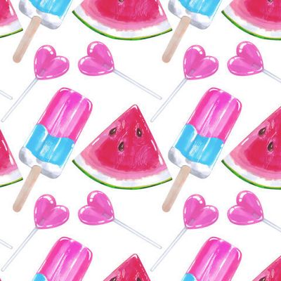 Лето, арбузные дольки, эскимо и леденцы