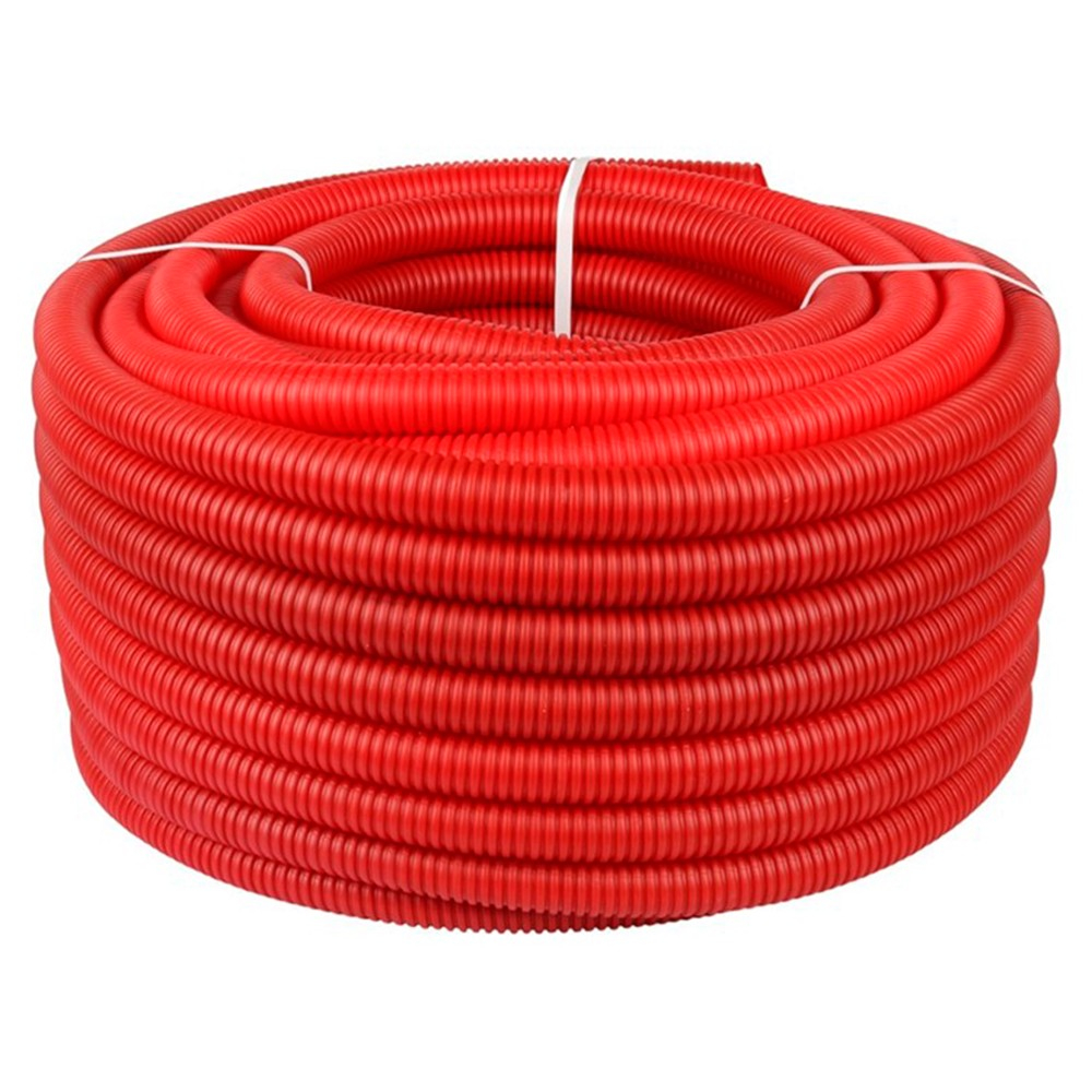 Труба VARMEGA гофрированная ПНД 32 мм для труб 25 мм, (50), красная, VM58103