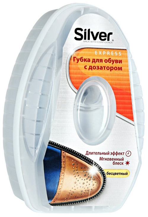ГУБКА ДЛЯ ОБУВИ SILVER БЕСЦВЕТНАЯ (6/48)