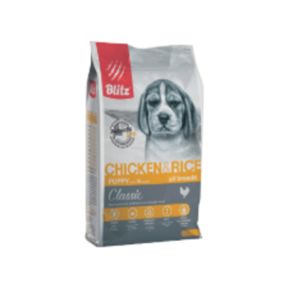 Сухой корм для щенков Blitz PUPPY CHICKEN & RICE для щенков все пород, курица и рис, 2 кг