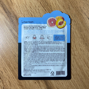 Маска для лица Berrisom OOPS Soda Bubble Mask Aqua Fruit пузырьковая экстрактами граната и мандарина 18 мл