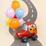 Шар 3D (29''/74 см) Фигура, Три Кота, Компот в машинке, 1 шт. в уп.