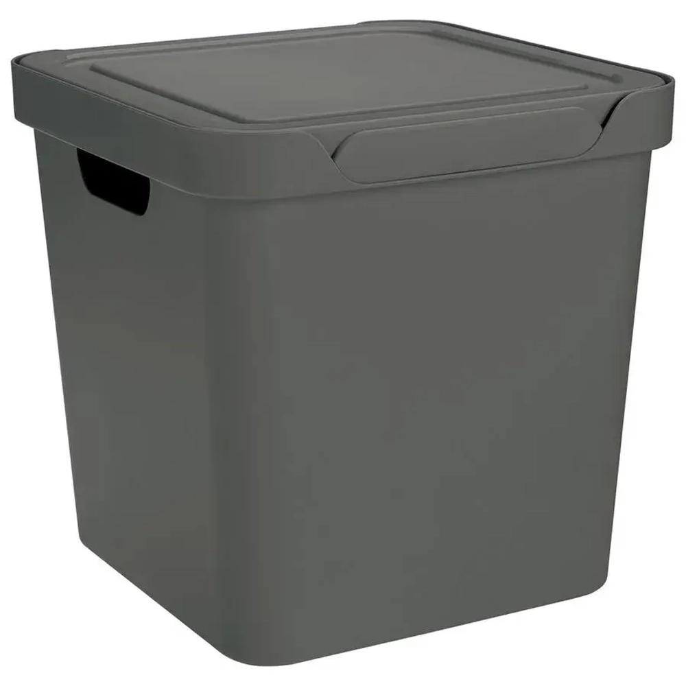 ЯЩИК С КРЫШКОЙ УНИВЕРСАЛЬНЫЙ LUXE, 286х286 ММ, 18Л (Серый)