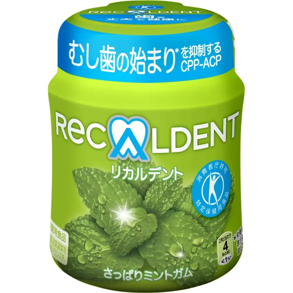 Резинка жевательная Recaldent Refreshing Mint Gum Bottle освежающая мята 154г, 1/36