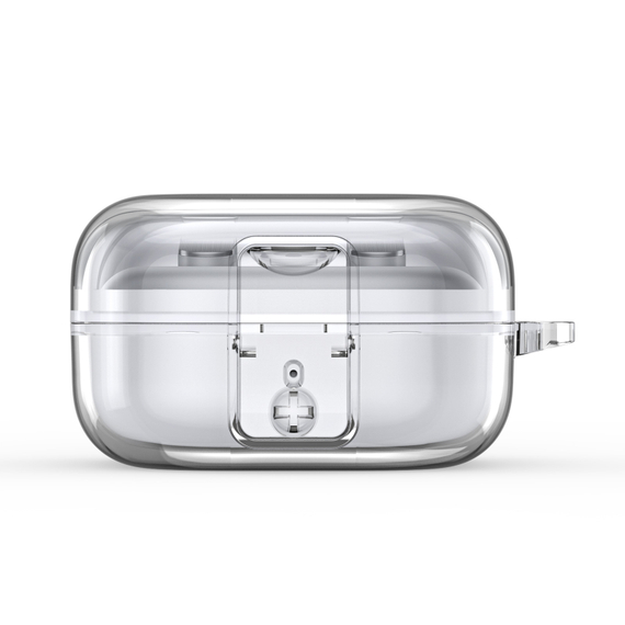 Прозрачный плотный чехол из TPU для наушников Samsung Buds4 и Buds 4 Pro, серия SECI Series от Dux Ducis, в комплекте с карабином