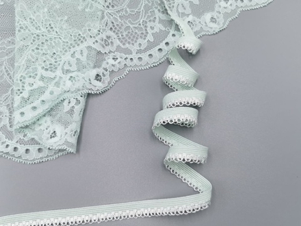 Ажурная резинка, мята, 11 мм, (Арт: К264/11-031), м