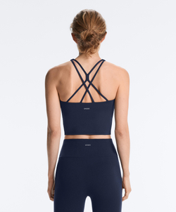 Oysho Майка Comfortlux с чашками и полосками на спине, синий