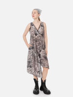 Платье с кружевом "Водяница". Черно-серое