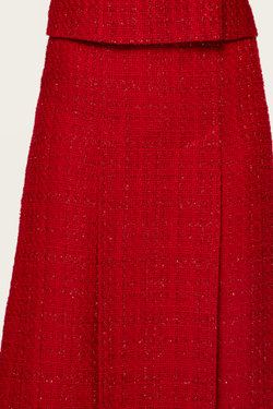 Красная твидовая юбка-миди "Эдит"