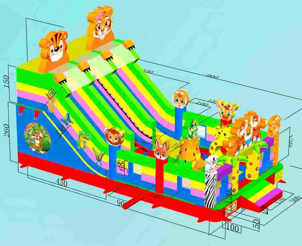 Коммерческий надувной батут «Тигриная страна 5», 9*5*5 м