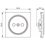 Накладка для розетки без заземления, со шторками 16A 250 В~, матовый серый, серия A07