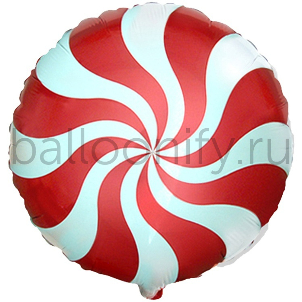 Фольгированная фигура, круг, Конфета красная/FM,18"/46СМ