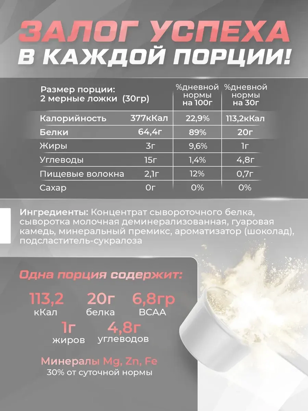 Протеин сывороточный шоколадный 900гр