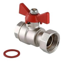 Кран VIEIR шаровый прямой с накидной гайкой 1/2 никель (112/14) VERS50