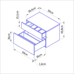 Комод, 59х38х44, Оланд, с ящиками, для вещей и одежды, тумба прикроватная, белый, Dipriz