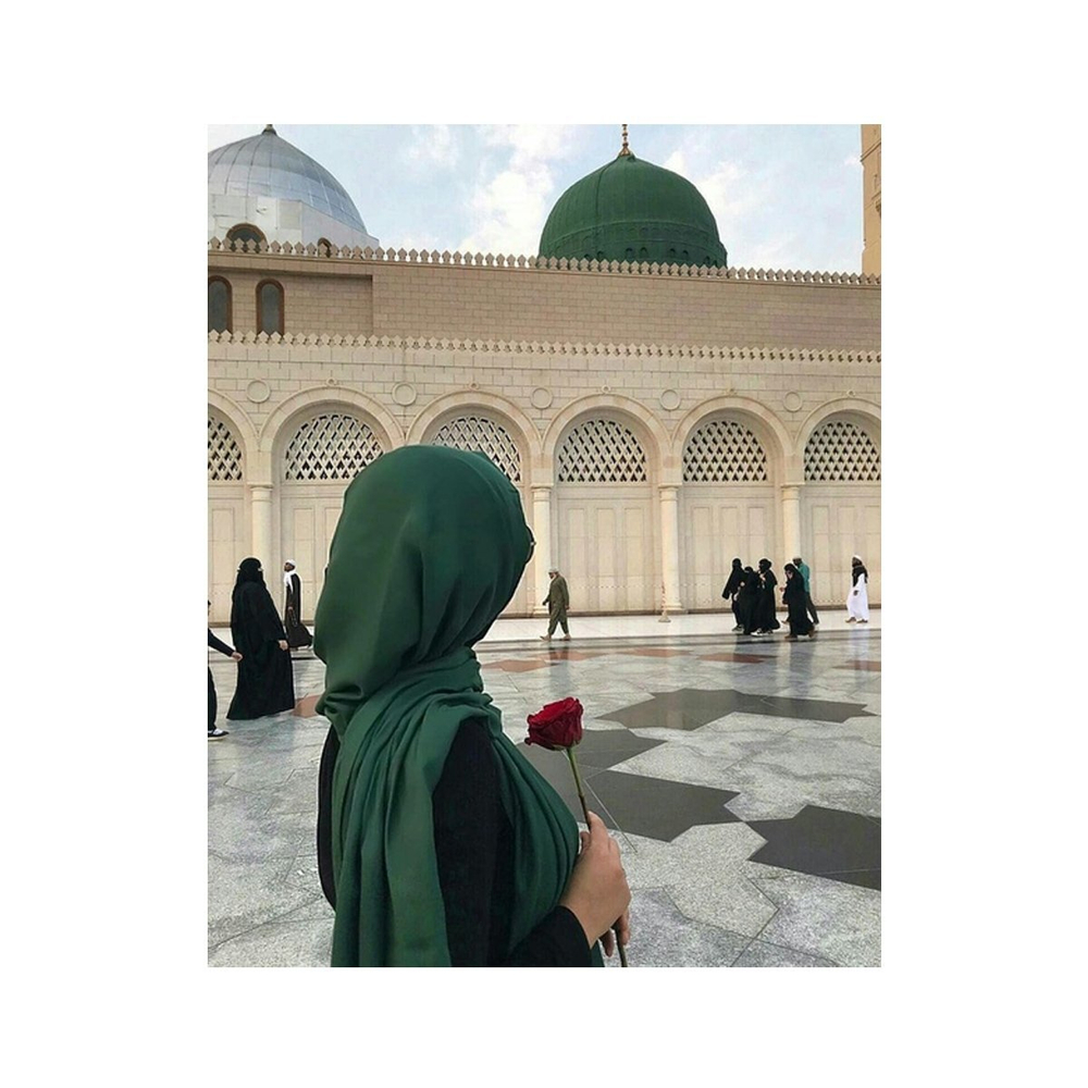 Алмазная мозаика Alingar, на подрамнике, с полным заполнением, (матов.), 20х30 см, 20 цветов, "Девушка у мечети"