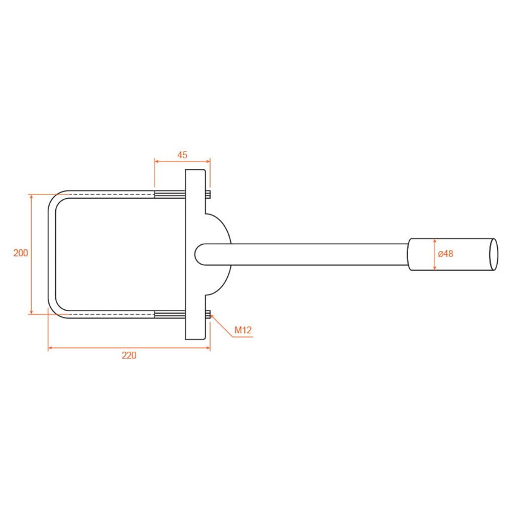 Кронштейн приставной для консольного светильника К1П-0,35-0,5-2-0,12х0,6-С