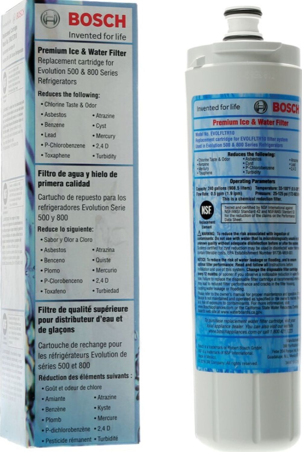 Водяной фильтр CS-52 для холодильников Bosch,Siemens,Neff,GAGGENAU - 484000000203, 640565, 5586605, 5586606, CS-451, CS-452, CS-51, Cuno OCS CS-51, Cuno OCS CS-52, Dual Action Filter, 576336, WF-030-090, 264045