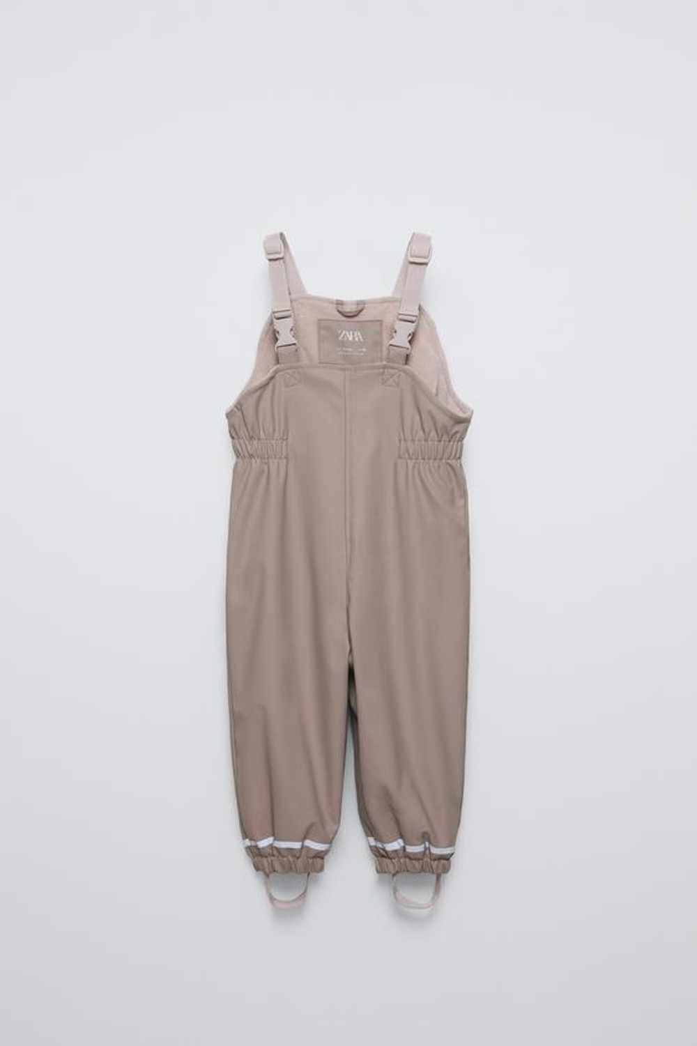 ZARA ПРОРЕЗИНЕННЫЙ КОМБИНЕЗОН WATER RESISTANT, СЕРОВАТО-КОРИЧНЕВЫЙ