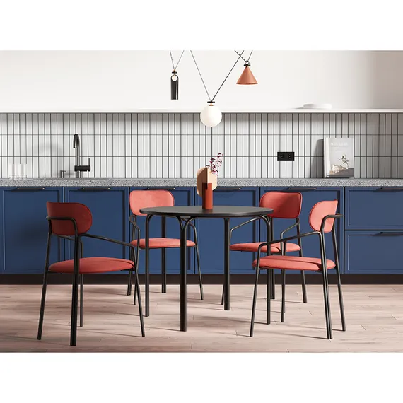 Стул Ror, Round, темно-красный велюр