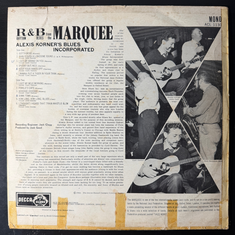 Alexis Korner’s Blues Incorporated* ‎– R & B From The Marquee (Англия 1963г.) Т