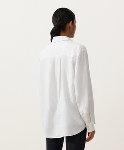 Oysho Рубашка свободного кроя из 100%-го льна, белый