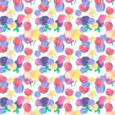 Акварельные сливы на белом фоне