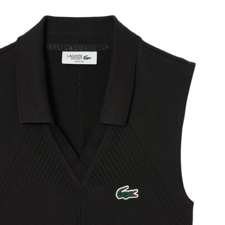 Женское теннисное поло Lacoste Sleeveless Stretch Knit Tennis - black/black