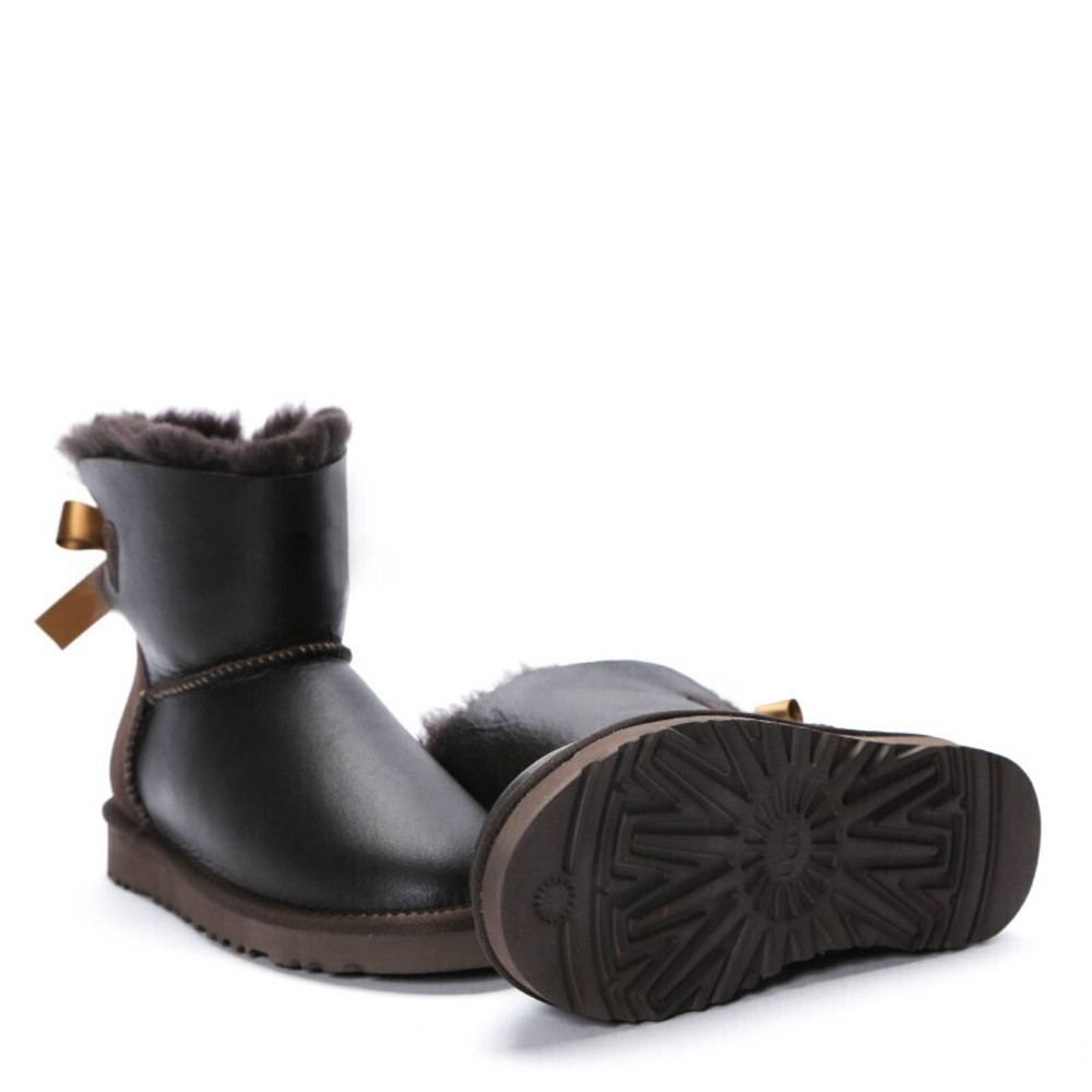 Угги Bailey Bow Mini Metallic Chocolate