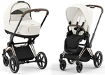 Коляска Cybex Priam IV Rosegold complete и автокресло Cloud G i-Size Ocean Blue Plus 3 в 1 Off White