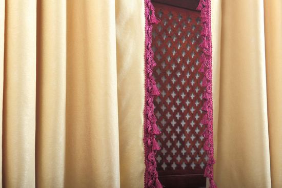 Длинные шторы. Мишель с бахромой (золото)