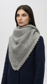 Оренбургский пуховый платок П2-100-03 серый