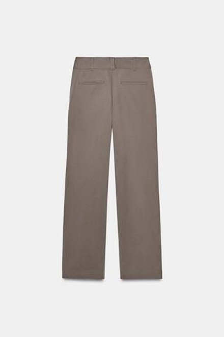 ZARA БРЮКИ BARREL СО СРЕДНЕЙ ПОСАДКОЙ, СЕРО-КОРИЧНЕВЫЙ