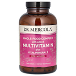 Dr. Mercola, комплекс из цельных продуктов с мультивитаминами и необходимыми минералами, для женщин, 240 таблеток