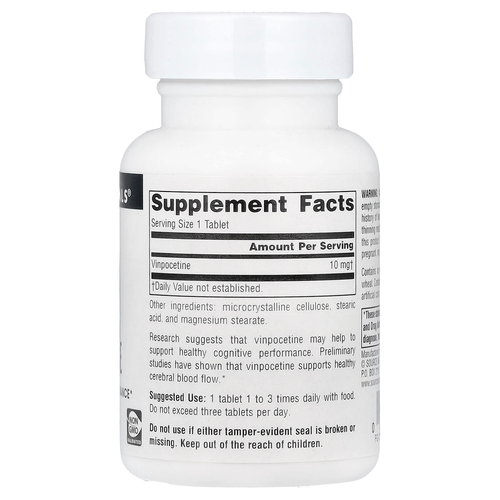 Source Naturals, винпоцетин, 10 мг, 120 таблеток