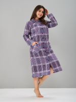 Халат Х-138/клеткасерая-брусника