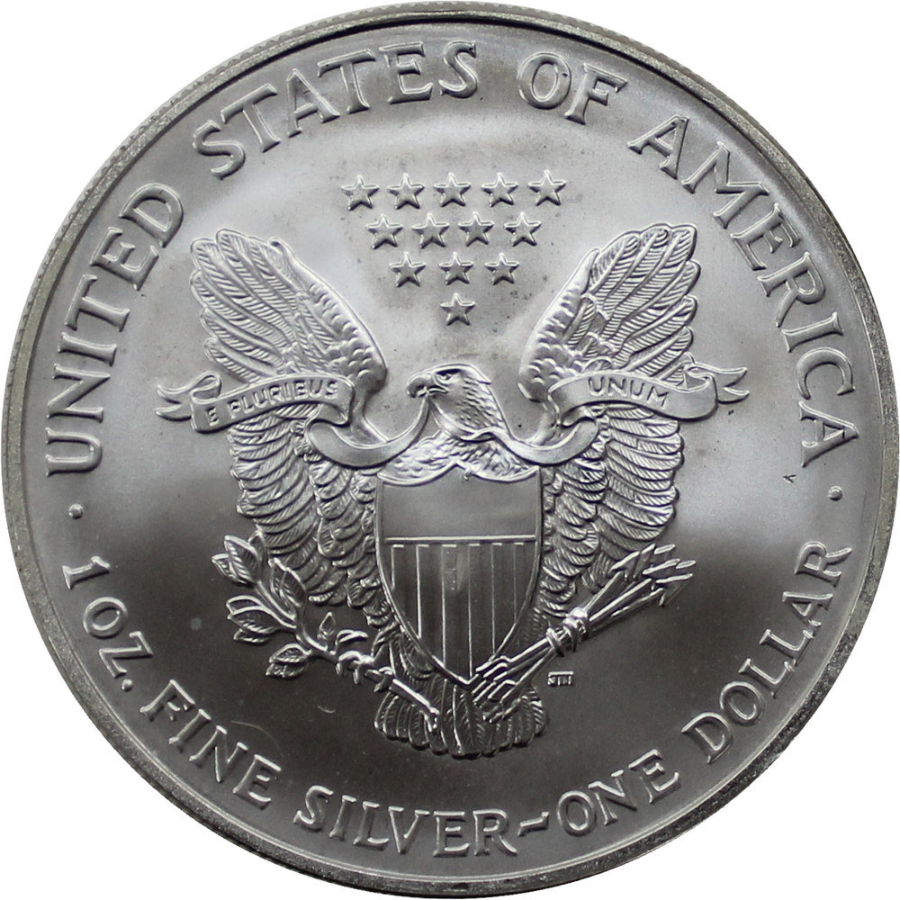 1 доллар 2007 год США "Шагающая свобода". Серебряная инвестиционная монета (коричневая)