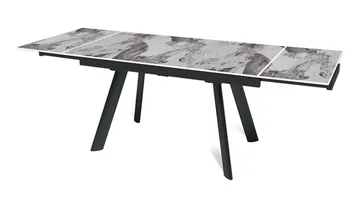 Стол "СТОУН" 140-220, керамика Pandora глянцевый , опоры черный муар