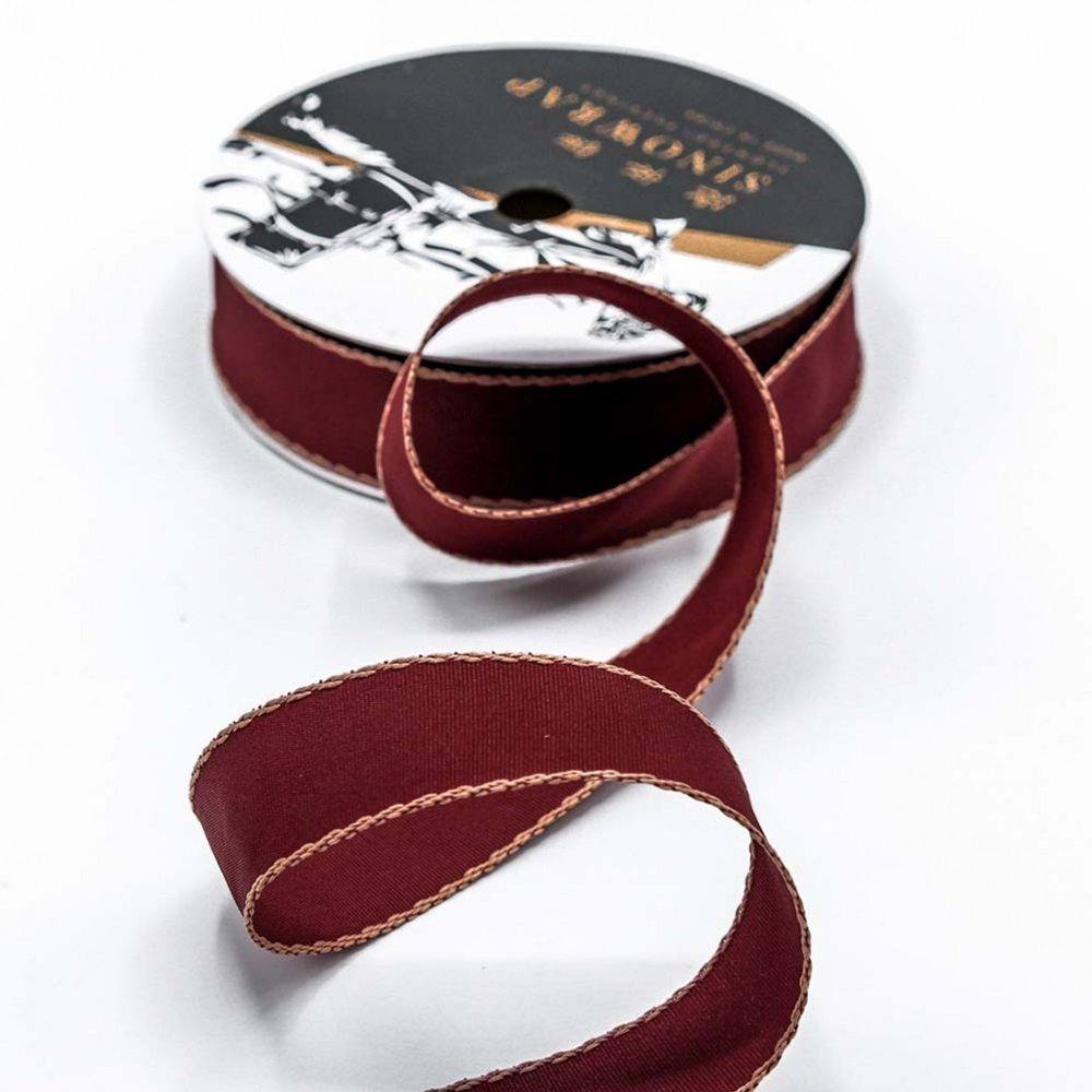 Лента Полиэстер 2,8см х 28м с каймой (Коричневый)