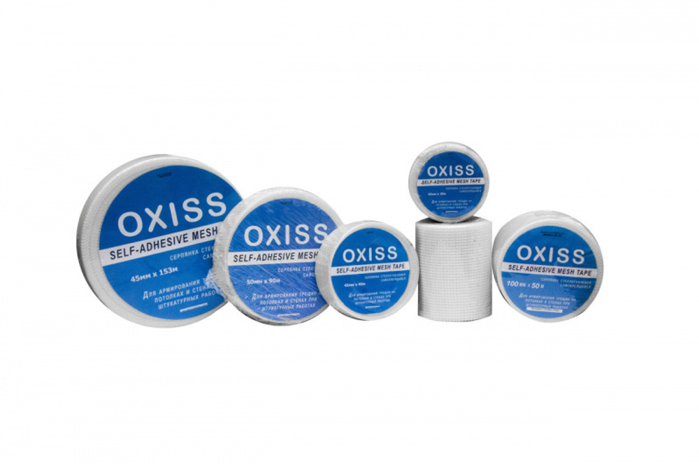OXISS Сетка строительная самоклеящаяся (серпянка) 50мм х 90м