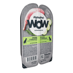 Консервы ALPHAPET WOW для собак с кроликом и кабачком (ломтики в соусе) - 100 гр