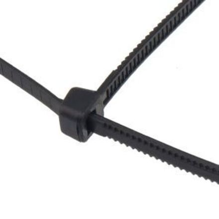 Хомут-стяжка нейлоновая с тройным замком REXANT 300x4,8 мм, черная, упаковка 100 шт.