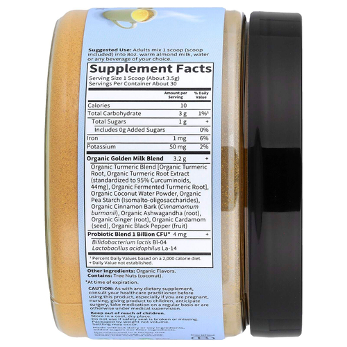 Garden of Life, Organics, Golden Milk, восстановление и питание, 105 г (3,7 унции)