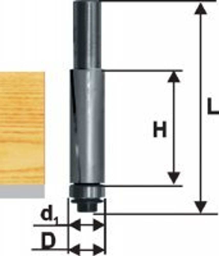 Фреза по дереву кромочная прямая Ø12.7х51 твердосплав ц/хв 12 ЭНКОР Эксперт по ДСП